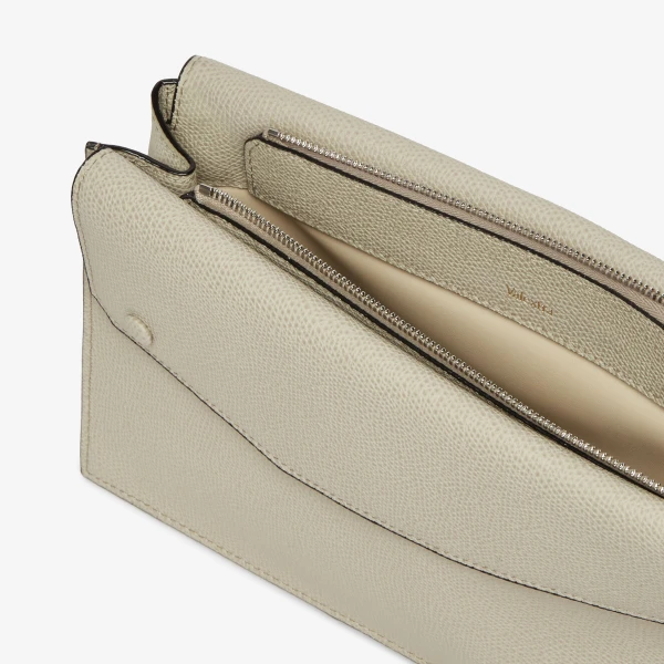 Valextra Pocket Crossbody Bag in Linen Grey | Men Bags | Coveti