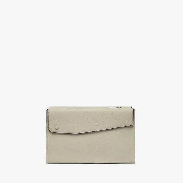 Valextra Pocket Crossbody Bag in Linen Grey | Men Bags | Coveti