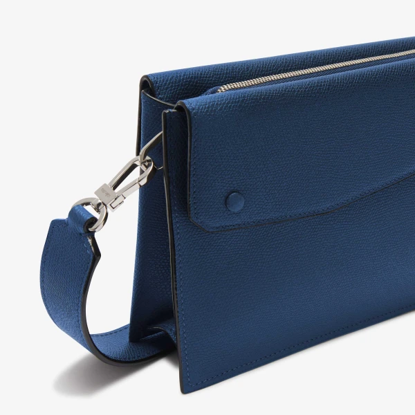 Valextra Pocket Crossbody Bag in Sapphire Blue | Shoulder & Crossbody Bags | Coveti