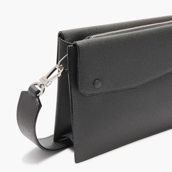 Valextra Pocket Crossbody Bag in Smokey Grey | Men Bags | Coveti