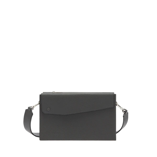 Valextra Pocket Crossbody Bag in Smokey Grey | Men Bags | Coveti