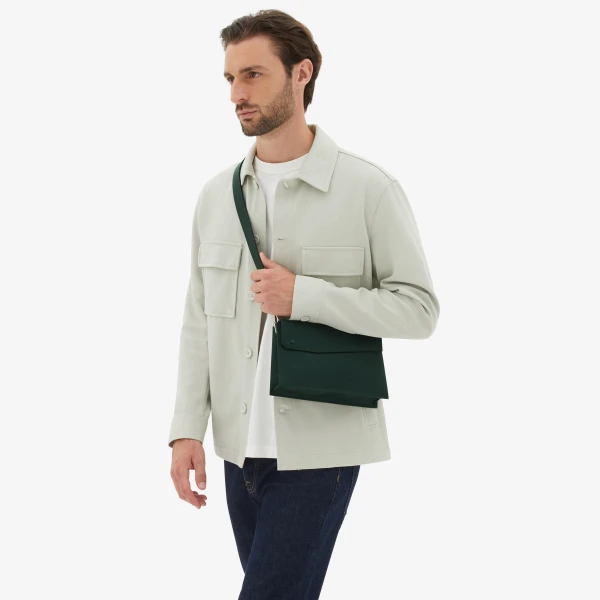 Valextra Pocket Crossbody Bag in Valextra Green | Men Bags | Coveti