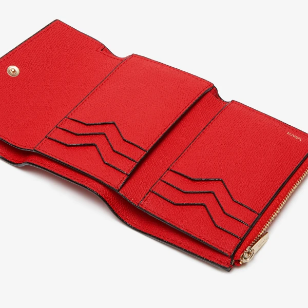 Valextra Pocket Purse 6CC in Crimson Red | Wallets & Purses | Coveti