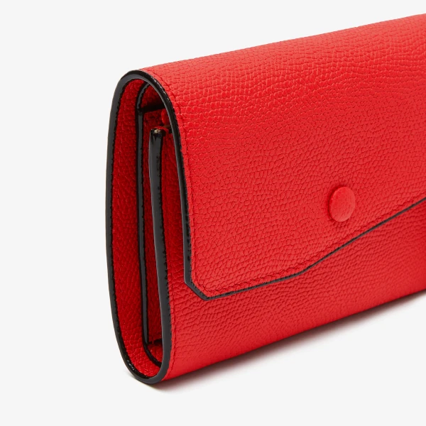 Valextra Pocket Purse 6CC in Crimson Red | Wallets & Purses | Coveti
