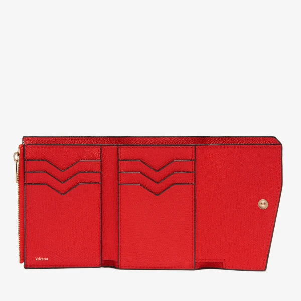Valextra Pocket Purse 6CC in Crimson Red | Wallets & Purses | Coveti