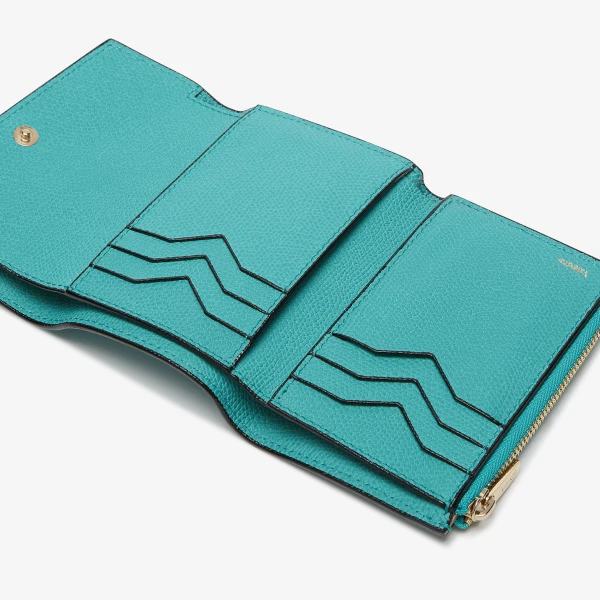 Valextra Pocket Purse 6CC in Ocean Blue | Wallets & Purses | Coveti