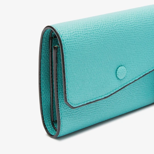 Valextra Pocket Purse 6CC in Ocean Blue | Wallets & Purses | Coveti