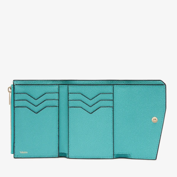 Valextra Pocket Purse 6CC in Ocean Blue | Wallets & Purses | Coveti