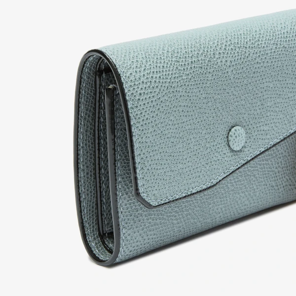 Valextra Pocket Purse 6CC in Smokey Blue | Wallets & Purses | Coveti