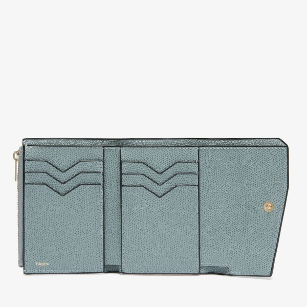 Valextra Pocket Purse 6CC in Smokey Blue | Wallets & Purses | Coveti