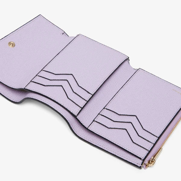 Valextra Pocket Purse 6CC in Wisteria Pink | Wallets & Purses | Coveti