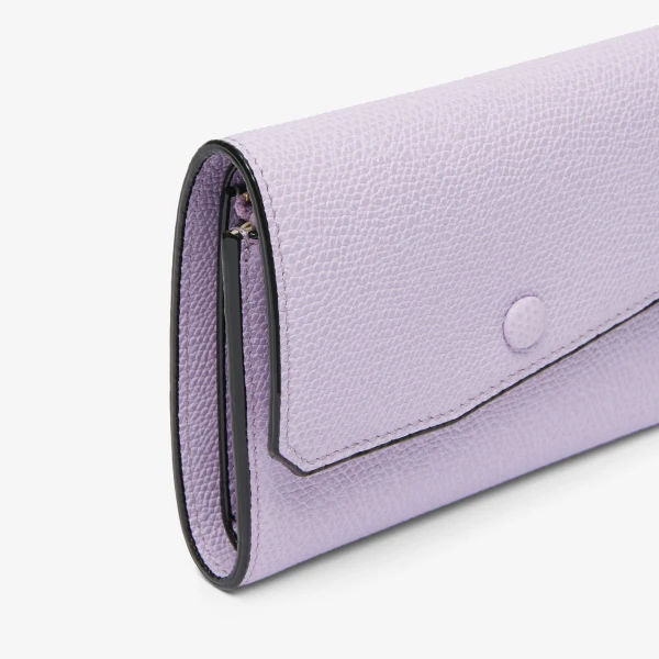 Valextra Pocket Purse 6CC in Wisteria Pink | Wallets & Purses | Coveti