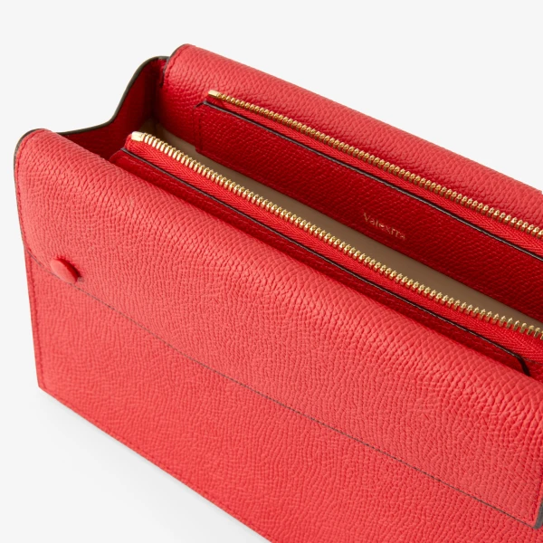 Valextra Pocket Slim Crossbody Bag in Crimson Red | Shoulder & Crossbody Bags | Coveti