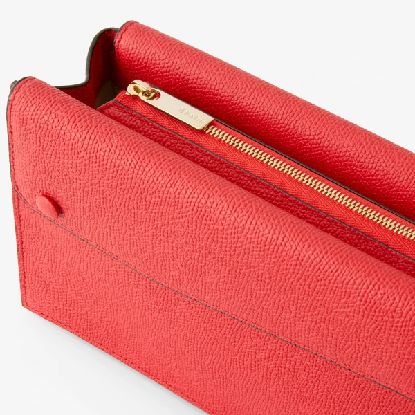 Valextra Pocket Slim Crossbody Bag in Crimson Red | Shoulder & Crossbody Bags | Coveti