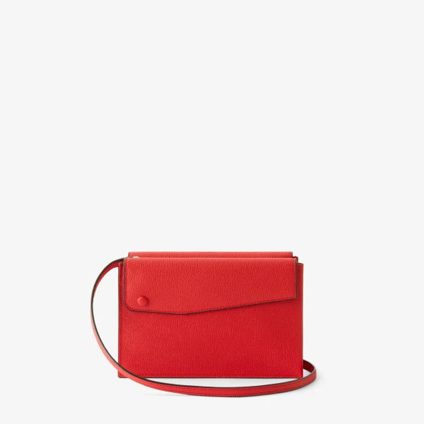Valextra Pocket Slim Crossbody Bag in Crimson Red | Shoulder & Crossbody Bags | Coveti