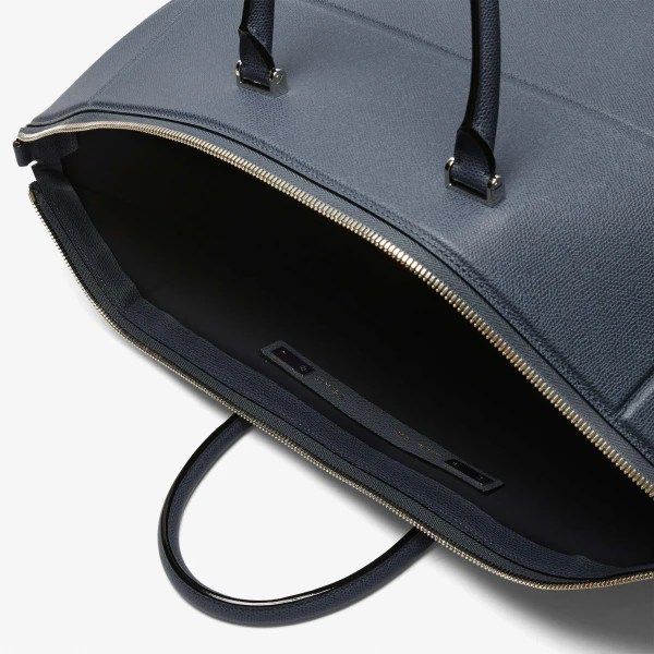 Valextra Polyhedral Travel Bag in Avio Blue | Totes & Top-Handle Bags | Coveti