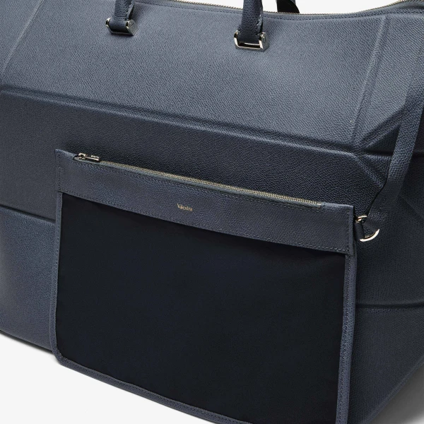Valextra Polyhedral Travel Bag in Avio Blue | Totes & Top-Handle Bags | Coveti
