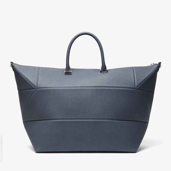 Valextra Polyhedral Travel Bag in Avio Blue | Totes & Top-Handle Bags | Coveti