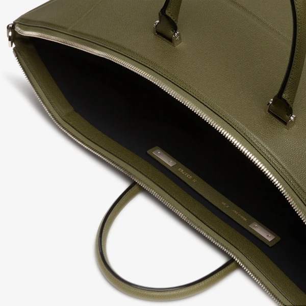 Valextra Polyhedral Travel Bag in Military Green | Totes & Top-Handle Bags | Coveti