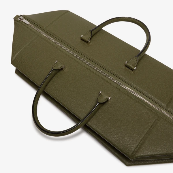 Valextra Polyhedral Travel Bag in Military Green | Totes & Top-Handle Bags | Coveti