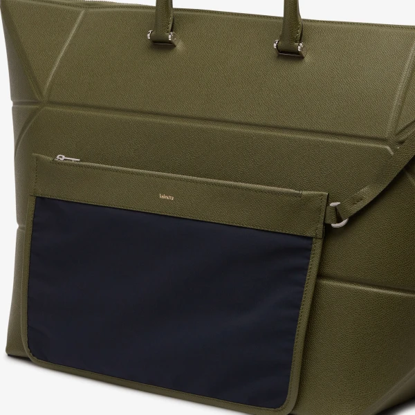 Valextra Polyhedral Travel Bag in Military Green | Totes & Top-Handle Bags | Coveti