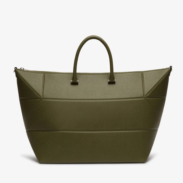 Valextra Polyhedral Travel Bag in Military Green | Totes & Top-Handle Bags | Coveti