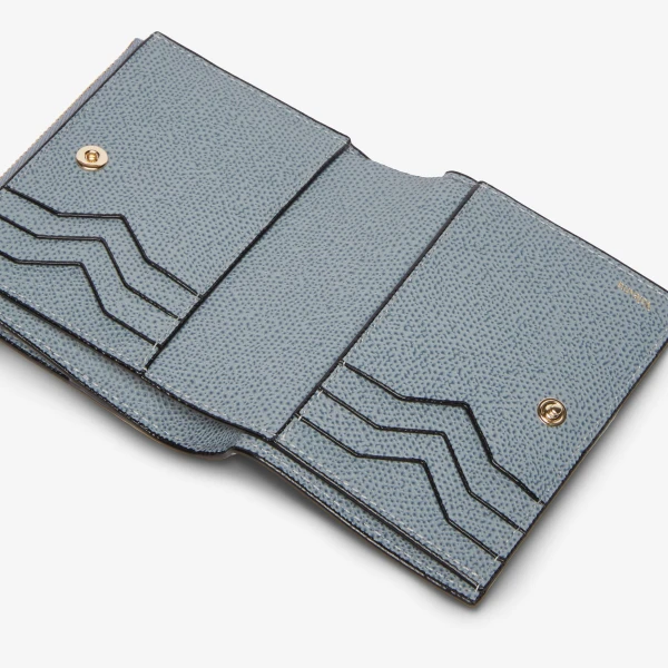Valextra Purse with Coin Holder 6CC in Niagara Blue | Wallets & Purses | Coveti
