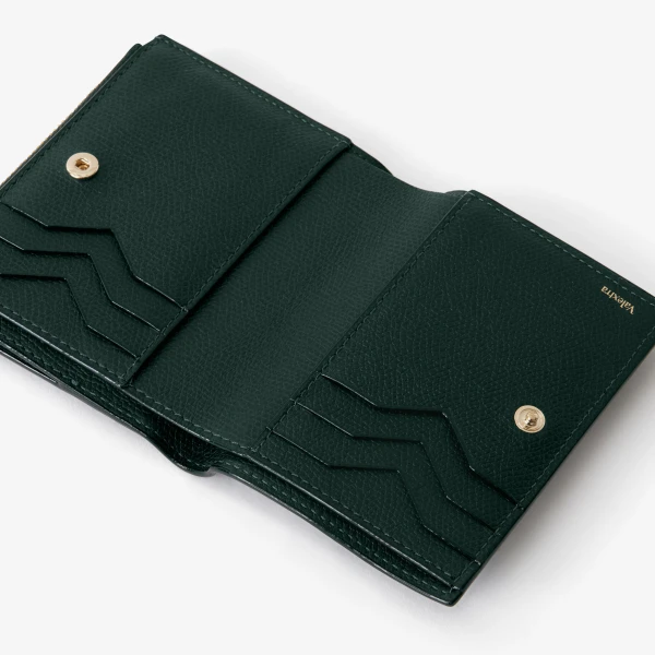 Valextra Purse with Coin Holder 6CC in Valextra Green | Wallets & Purses | Coveti