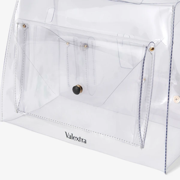 Valextra Raincoat with Pocket Iside Mini in Transparent | Bag Accessories | Coveti