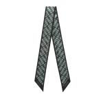 Valextra Silk Band Abstract in Black and Eucalyptus Green | Scarves | Coveti