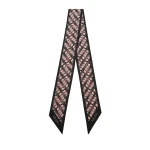 Valextra Silk Band Abstract in Black and Peony Pink | Scarves | Coveti