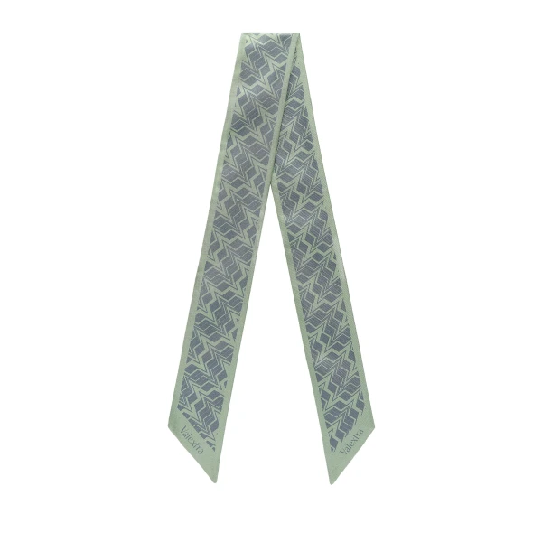Valextra Silk Band Abstract in Celadon Green and Niagara Blue | Scarves | Coveti