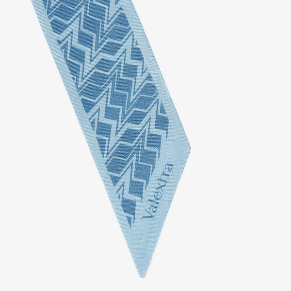 Valextra Silk Band Abstract in Cerulean Blue and Nebula Blue | Scarves | Coveti