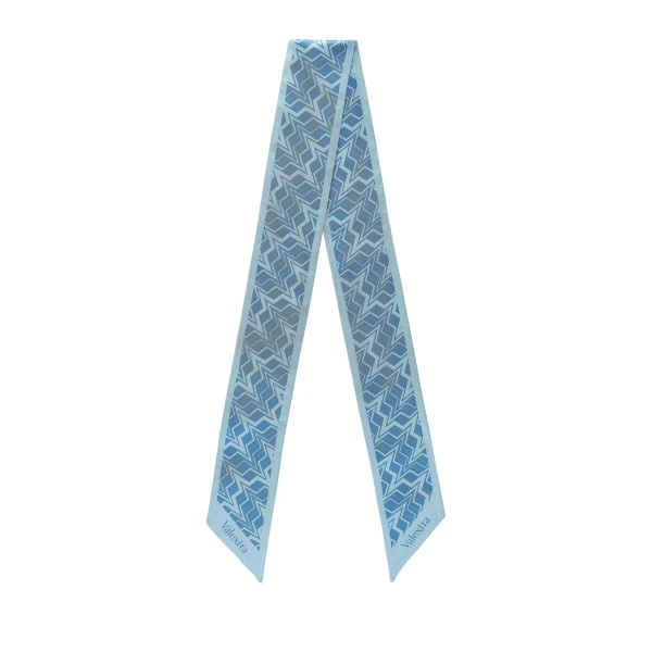 Silk Band Abstract in Cerulean Blue and Nebula Blue