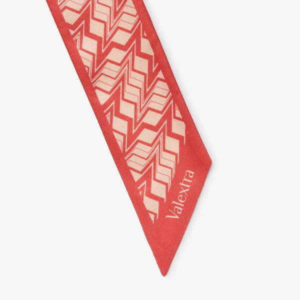 Valextra Silk Band Abstract in Tango Pink and Peony Pink | Scarves | Coveti