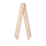 Valextra Silk Band Geometric in Bonne Mine Pink and Pergamena White | Scarves | Coveti