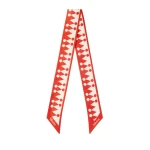 Valextra Silk Band Geometric in Crimson Red and Pergamena White | Scarves | Coveti