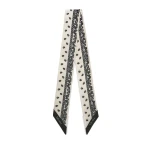 Valextra Silk Band Paisley in Pergamena White and Black | Scarves | Coveti