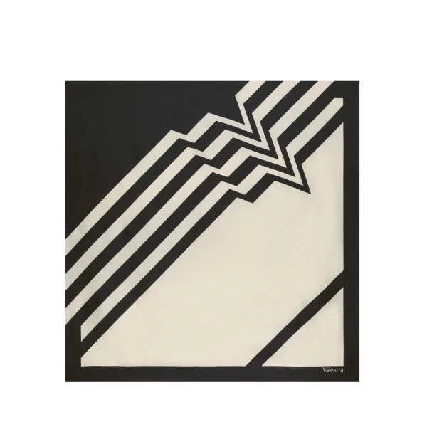 Silk Scarf in Pergamena White and Black