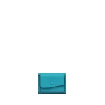 Valextra Small Wallet with Coin Holder in Aquamarine Blue | Wallets & Purses | Coveti