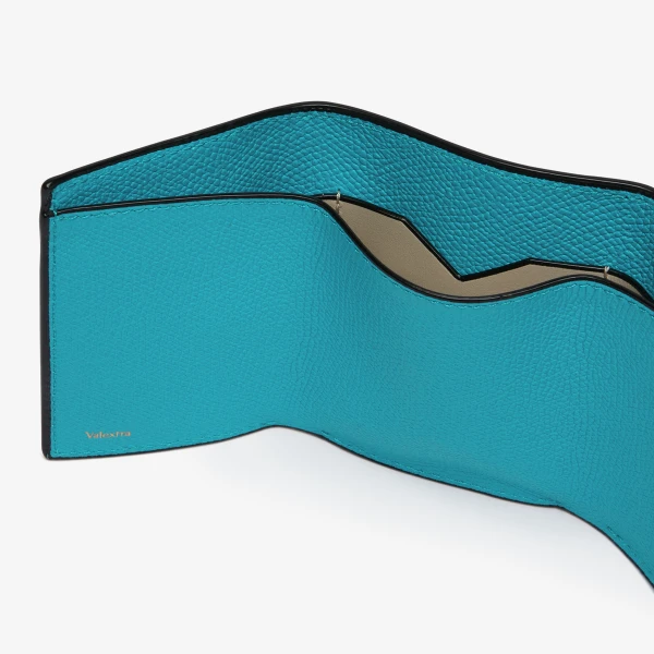 Valextra Small Wallet with Coin Holder in Aquamarine Blue | Wallets & Purses | Coveti