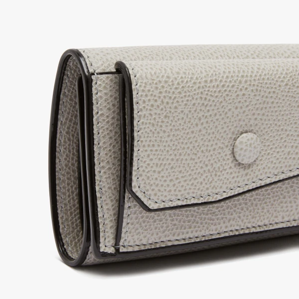 Valextra Small Wallet with Coin Holder in Ash Grey | Wallets & Purses | Coveti