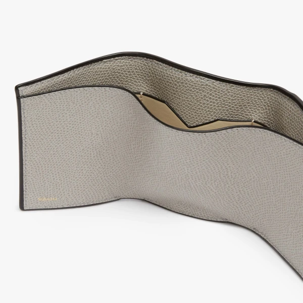 Valextra Small Wallet with Coin Holder in Ash Grey | Wallets & Purses | Coveti