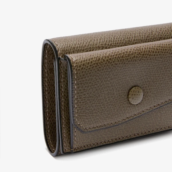 Valextra Small Wallet with Coin Holder in Brown Clay | Wallets & Purses | Coveti
