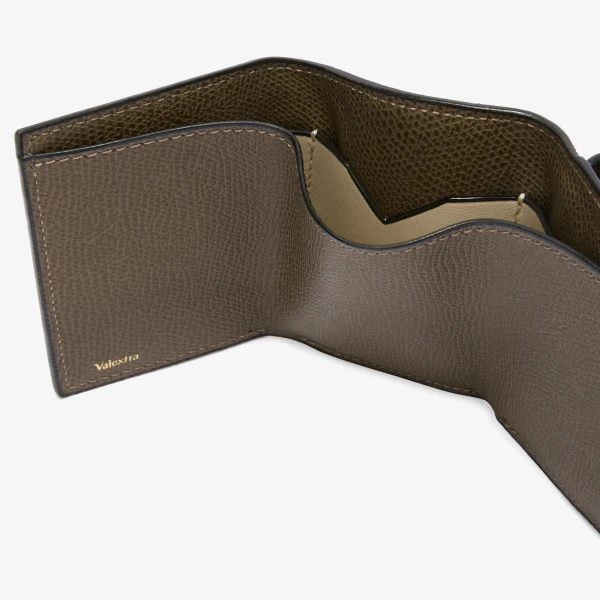 Valextra Small Wallet with Coin Holder in Brown Clay | Wallets & Purses | Coveti