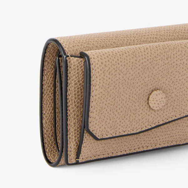 Valextra Small Wallet with Coin Holder in Cashmere Beige | Wallets & Purses | Coveti