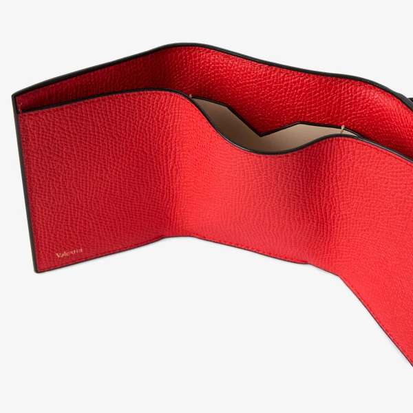 Valextra Small Wallet with Coin Holder in Crimson Red | Wallets & Purses | Coveti