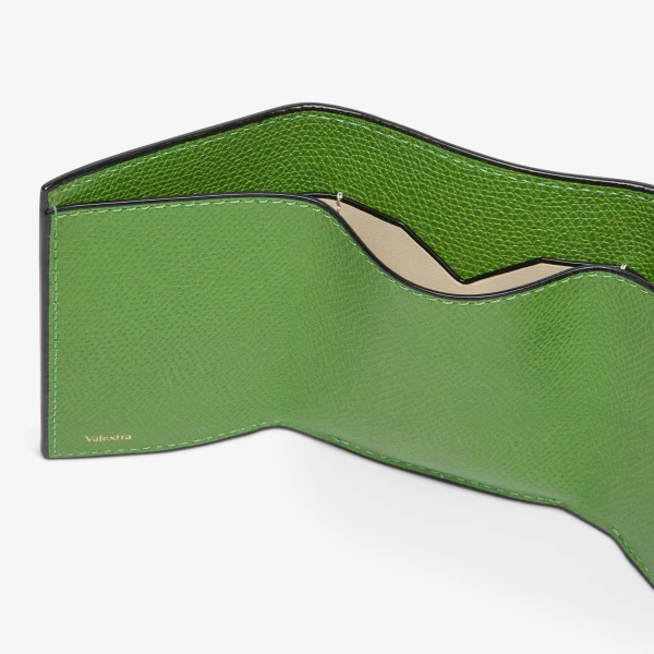 Valextra Small Wallet with Coin Holder in Grass Green | Wallets & Purses | Coveti