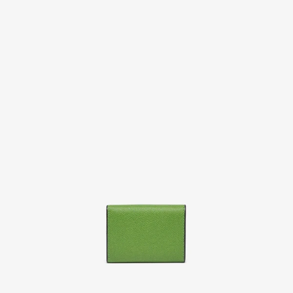 Valextra Small Wallet with Coin Holder in Grass Green | Wallets & Purses | Coveti