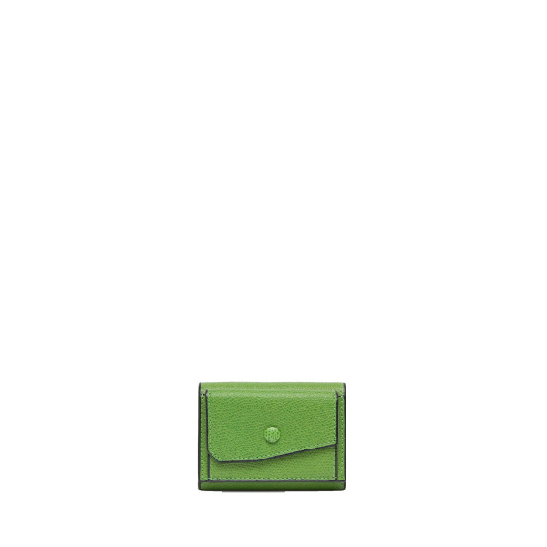 Valextra Small Wallet with Coin Holder in Grass Green | Wallets & Purses | Coveti